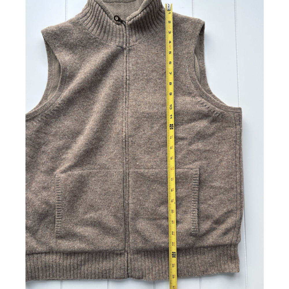 Pendleton Shetland Wool Zip Front Sweater Vest Fleece Lined Beige Tan Medium - Picture 16 of 16